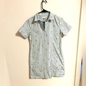 ANN MASHBURN short sleeve gingham popover dress size XS pockets